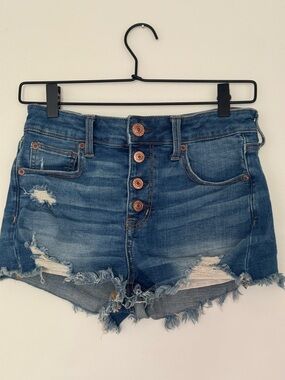 Distressed Blue Denim American Eagle Jean Shorts
